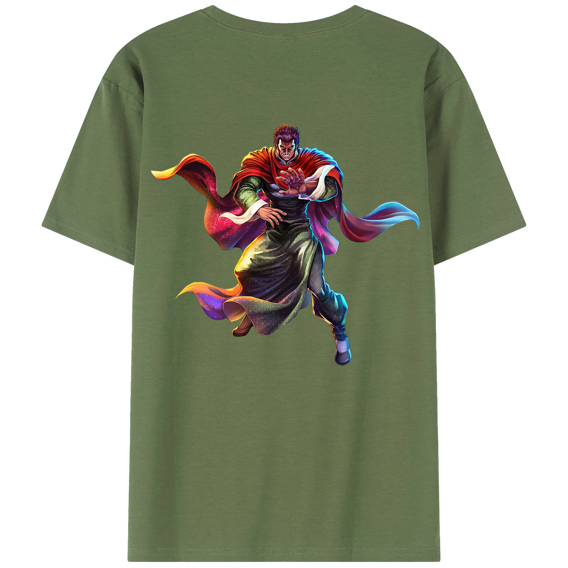 （画像用） 北斗の拳 Fist of the North Star 綿100％ メンズ半袖Tシャツ（バックプリント） 通気性